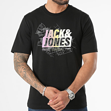 Jack And Jones Set di 2 magliette estive con il logo della mappa bianco e nero Ryses