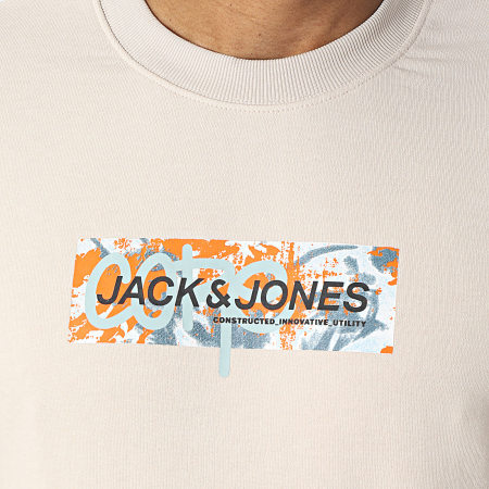 Jack And Jones - Sudadera con logo de verano y cuello redondo Beige
