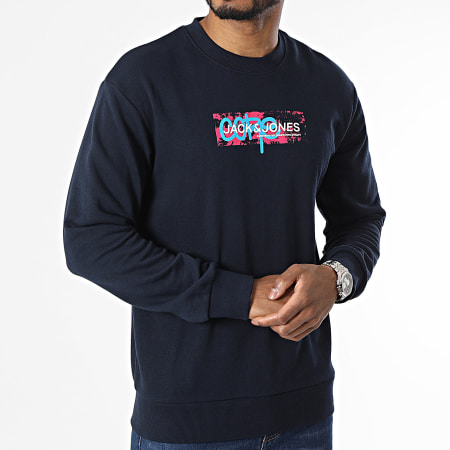 Jack And Jones - Crewneck Summer Logo Sweat Azul marino