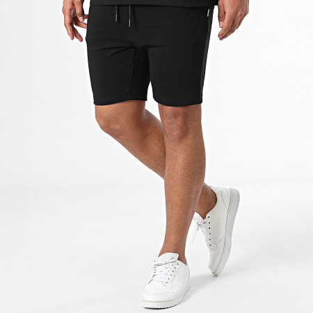 Jack And Jones - Set di maglietta nera e pantaloncini da jogging Bradley