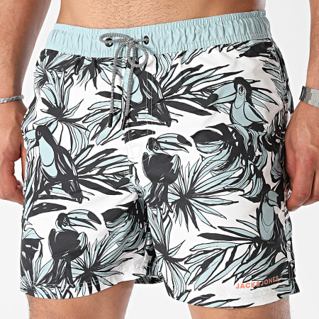 Jack And Jones - Fiji Zwemshort Wit Zwart Lichtgroen