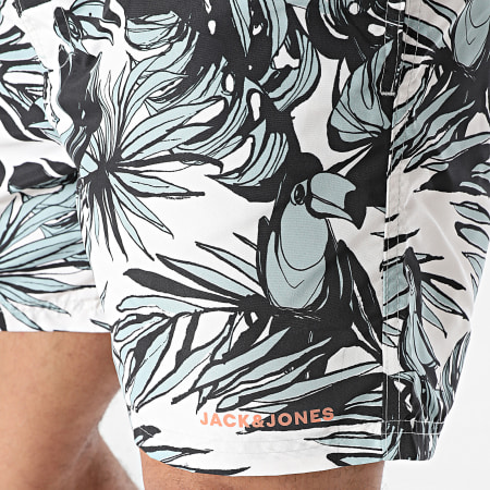 Jack And Jones - Fiji Zwemshort Wit Zwart Lichtgroen