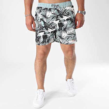 Jack And Jones - Fiji Zwemshort Wit Zwart Lichtgroen