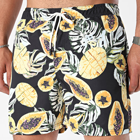 Jack And Jones - Fiji Zwemshort Zwart Geel Bloemen