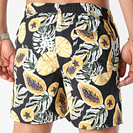 Jack And Jones - Fiji Zwemshort Zwart Geel Bloemen