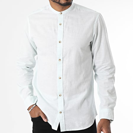 Jack And Jones - Chemise Manches Longues Summer Band Linen Vert Clair