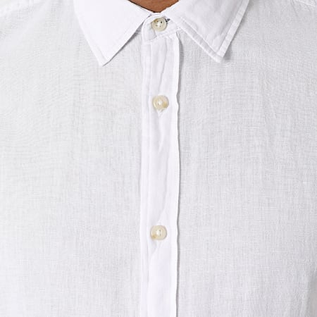 Jack And Jones - Zomers Linnen Shirt Met Lange Mouwen Wit