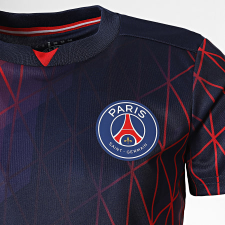 PSG - Tee Shirt Enfant Paris Saint-Germain P15393C Bleu Marine Rouge