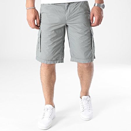 Teddy Smith - Sytro 3 Grijs gestreepte Cargo Shorts