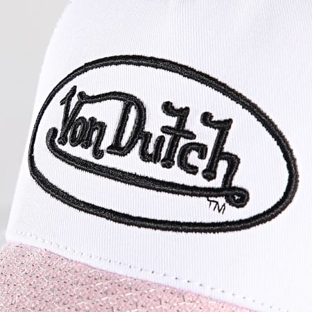 Von Dutch - Gorra Trucker Blanco Rosa Plata