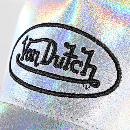 Von Dutch - Casquette Trucker Hologram Blanc Argenté Iridescent