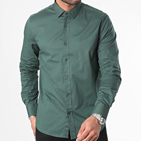 Classic Series - Camisa de manga larga verde oscuro