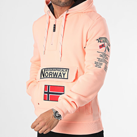 Geographical Norway - Gymclass Koraal Sweatshirt met capuchon en ritssluiting