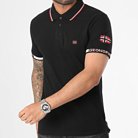 Geographical Norway - Polo Manches Courtes Kauge Noir