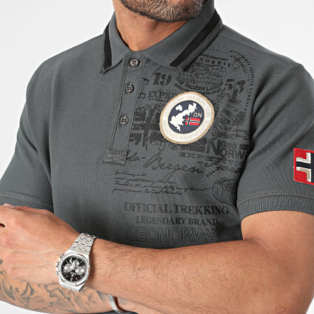 Geographical Norway - Polo Manches Courtes Karuen Gris Anthracite