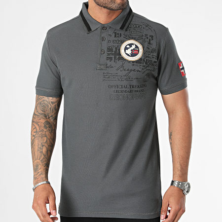 Geographical Norway - Polo Manches Courtes Karuen Gris Anthracite