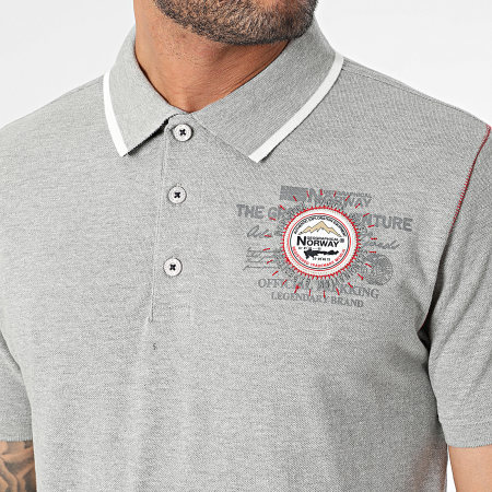 Geographical Norway - Polo Manches Courtes Kilsvik Gris Chiné