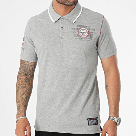 Geographical Norway - Polo Manches Courtes Kilsvik Gris Chiné