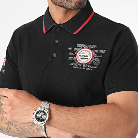 Geographical Norway - Polo Manches Courtes Kilsvik Noir