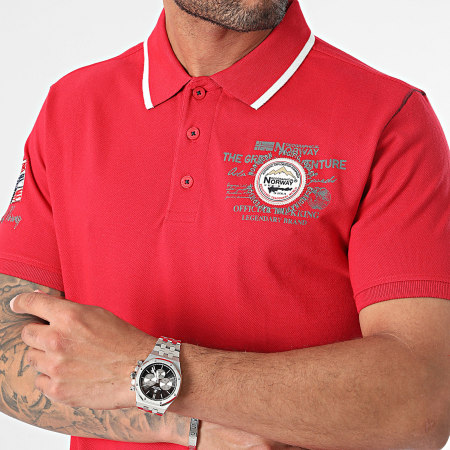 Geographical Norway - Polo Manches Courtes Kilsvik Rouge
