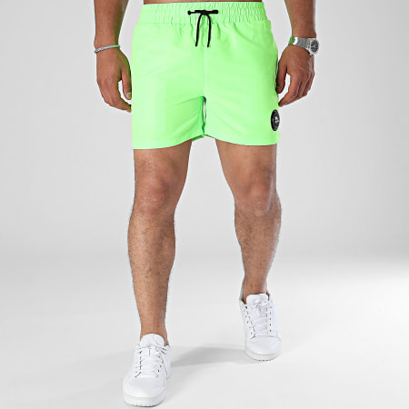 Helvetica - Short De Bain 31 Sunset Vert Fluo