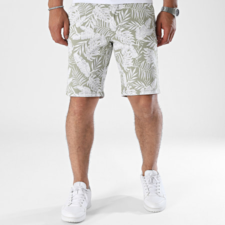 Only And Sons - Cam Leaf Chino Korte Broek Khaki Groen Bloemen