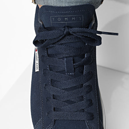 Tommy Jeans - Baskets Leather Low Cupsole Suede 1375 Dark Night Navy