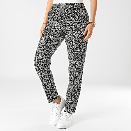 Vero Moda - Pantalon Jogging Femme Easy Joy Blanc Noir Floral