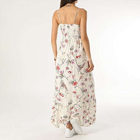 Vero Moda - Easy Joy Maxi Vestido Floral Beige Mujer