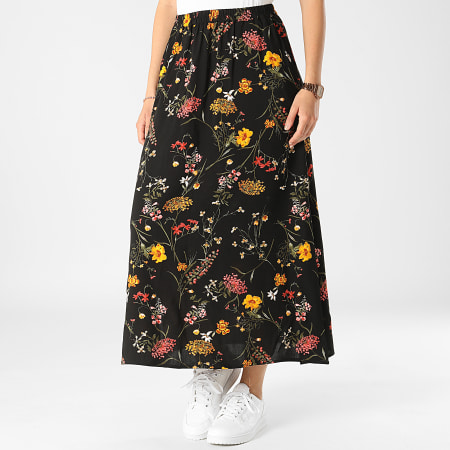 Vero Moda - Jupe Longue Femme Easy Joy Noir Floral