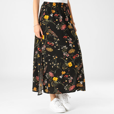 Vero Moda - Lange rok Easy Joy zwart gebloemd