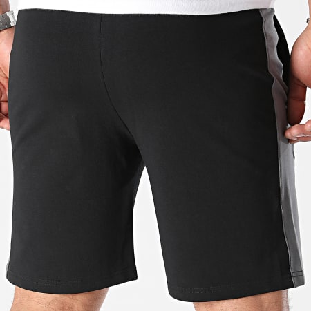 Chabrand - Short Jogging A Bandes 60240 Noir Gris Anthracite