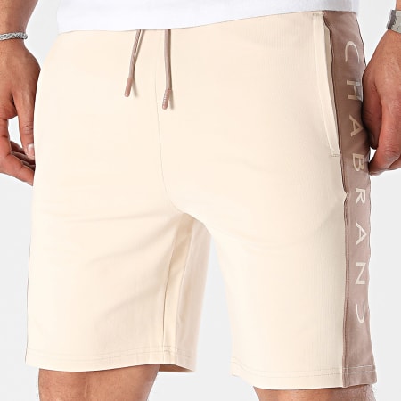 Chabrand - Pantaloncini da jogging a righe 60240 Beige Marrone chiaro