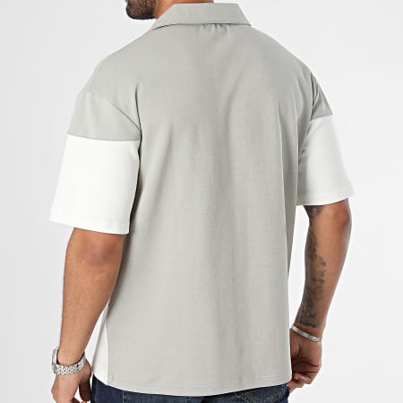 Classic Series - Polo Manches Courtes Gris Clair Blanc