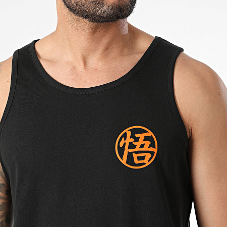 Dragon Ball Z - Goku Kanji Pecho Camiseta Negro Naranja