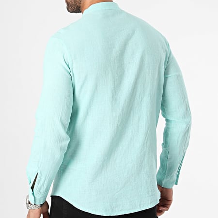 KZR - Camisa de manga larga azul turquesa