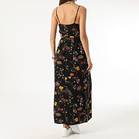 Vero Moda - Easy Joy Maxi Vestido Floral Negro Mujer