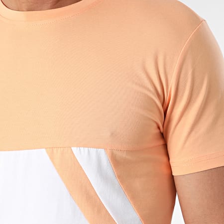 Zayne Paris  - Conjunto de camiseta blanca naranja y pantalón corto de jogging