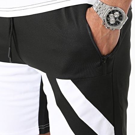 Zayne Paris  - Conjunto de camiseta blanca y negra y pantalón corto de jogging