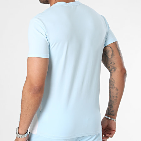 Zayne Paris  - Set di maglietta e pantaloncini da jogging bianchi e blu chiaro