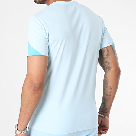 Zayne Paris  - Ensemble Tee Shirt Et Short Jogging Bleu Clair