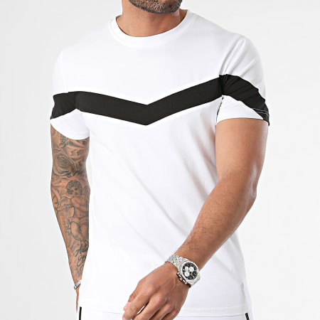 Zayne Paris  - Ensemble Tee Shirt Et Short Jogging Blanc