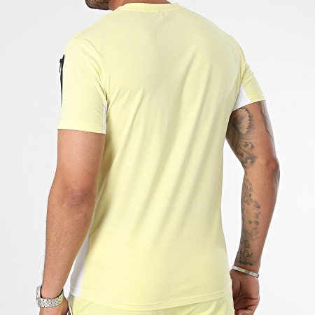 Zayne Paris  - Conjunto de camiseta y pantalón corto amarillo y blanco