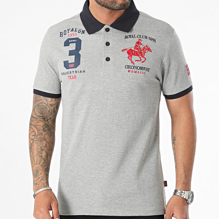 Geographical Norway - Polo Manches Courtes Klub Gris Chiné
