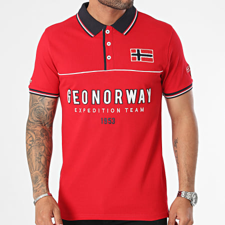 Geographical Norway - Polo Manches Courtes Kerato Rouge