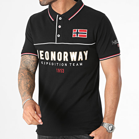 Geographical Norway - Kerato polo met korte mouwen Zwart