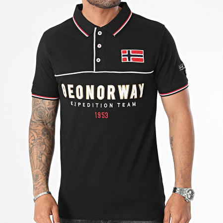 Geographical Norway - Kerato polo met korte mouwen Zwart