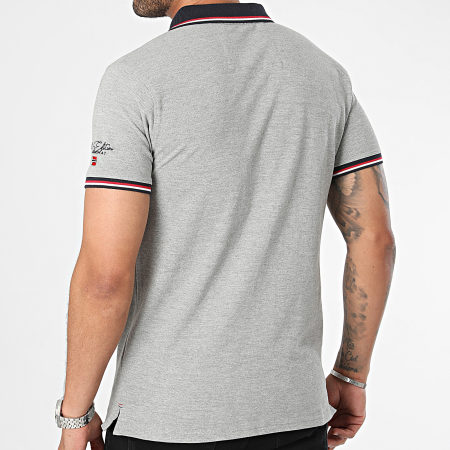 Geographical Norway - Polo Manches Courtes Kerato Gris Chiné