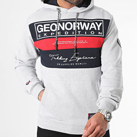 Geographical Norway - Sweat Capuche Gris Chiné