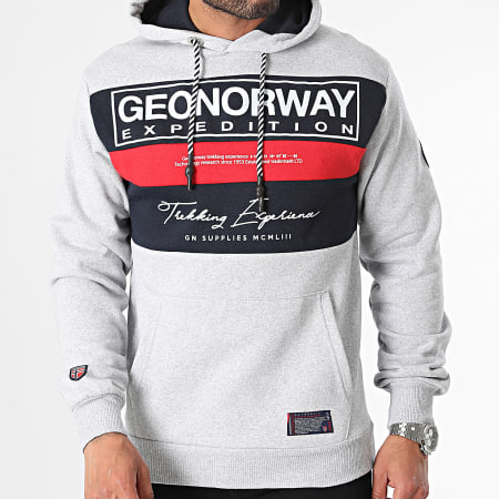 Geographical Norway - Sweat Capuche Gris Chiné